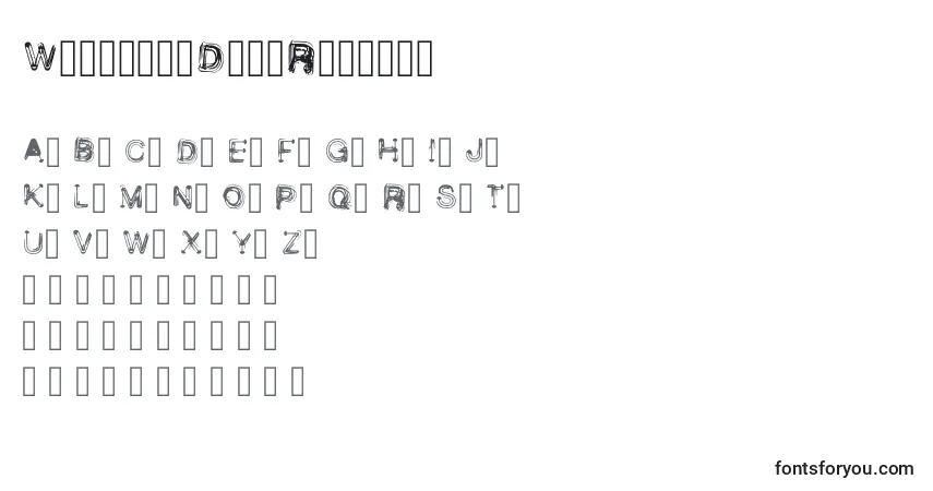 Schriftart WetbrushDemoRegular (39884) – Alphabet, Zahlen, spezielle Symbole