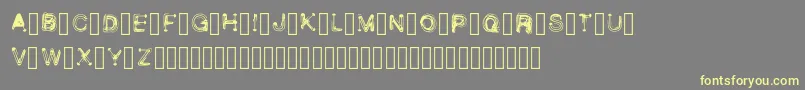 Fonte WetbrushDemoRegular – fontes amarelas em um fundo cinza