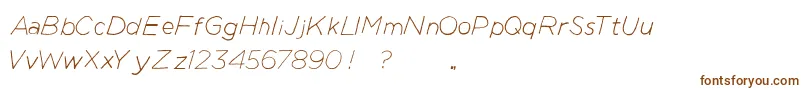 ManhattanHandLiteItalic Font – Brown Fonts on White Background