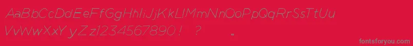 フォントManhattanHandLiteItalic – 赤い背景に灰色の文字