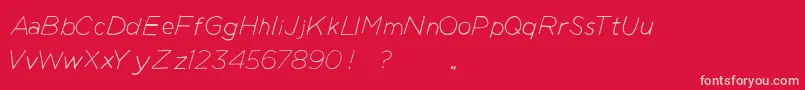 Fonte ManhattanHandLiteItalic – fontes rosa em um fundo vermelho