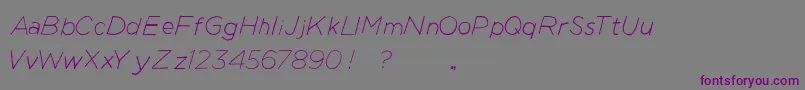 ManhattanHandLiteItalic Font – Purple Fonts on Gray Background