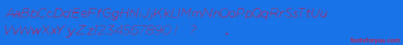フォントManhattanHandLiteItalic – 赤い文字の青い背景