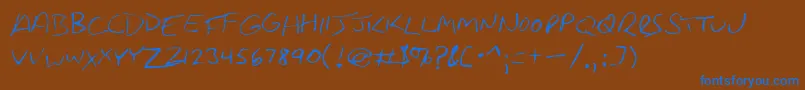 RancourtSmallCaps Font – Blue Fonts on Brown Background