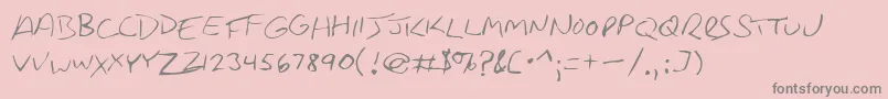 RancourtSmallCaps-Schriftart – Graue Schriften auf rosa Hintergrund