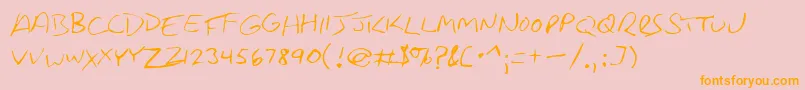 RancourtSmallCaps Font – Orange Fonts on Pink Background