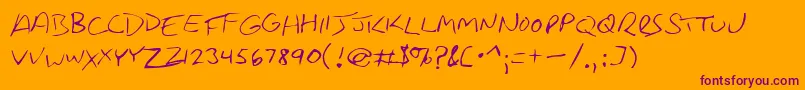 RancourtSmallCaps Font – Purple Fonts on Orange Background