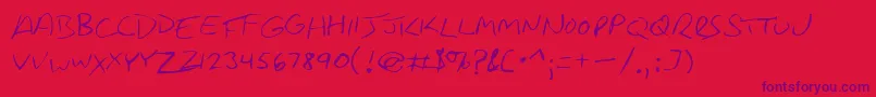 RancourtSmallCaps Font – Purple Fonts on Red Background