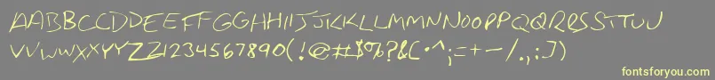 RancourtSmallCaps-Schriftart – Gelbe Schriften auf grauem Hintergrund