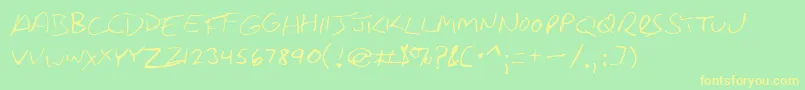 RancourtSmallCaps Font – Yellow Fonts on Green Background