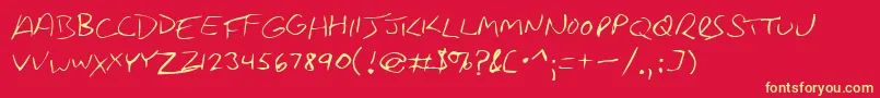 RancourtSmallCaps Font – Yellow Fonts on Red Background