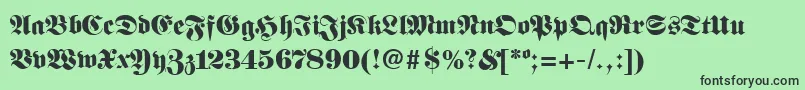 FanfarbRegular Font – Black Fonts on Green Background