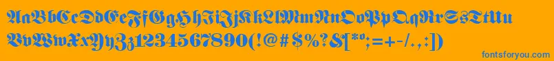 FanfarbRegular Font – Blue Fonts on Orange Background