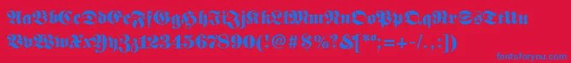 FanfarbRegular Font – Blue Fonts on Red Background