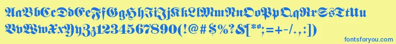 FanfarbRegular Font – Blue Fonts on Yellow Background
