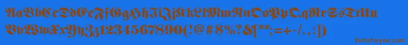 FanfarbRegular Font – Brown Fonts on Blue Background