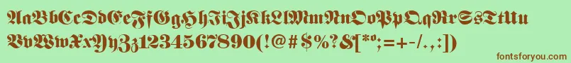 FanfarbRegular Font – Brown Fonts on Green Background