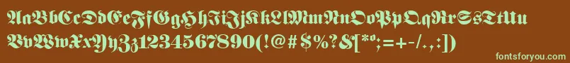 FanfarbRegular Font – Green Fonts on Brown Background