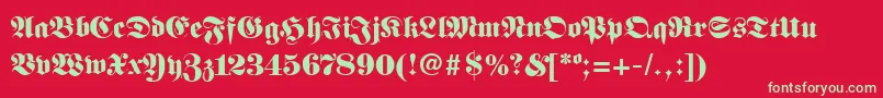 FanfarbRegular Font – Green Fonts on Red Background
