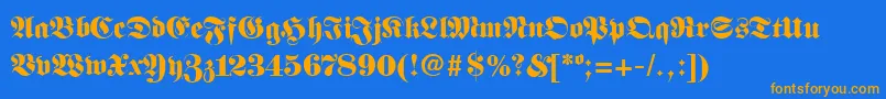 FanfarbRegular Font – Orange Fonts on Blue Background