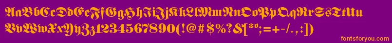 FanfarbRegular Font – Orange Fonts on Purple Background