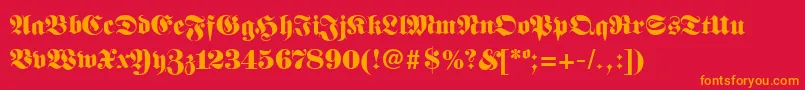 FanfarbRegular Font – Orange Fonts on Red Background