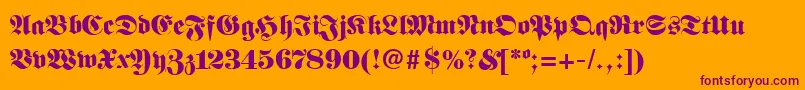 FanfarbRegular Font – Purple Fonts on Orange Background