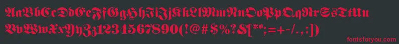 FanfarbRegular Font – Red Fonts on Black Background