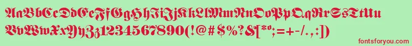 FanfarbRegular Font – Red Fonts on Green Background