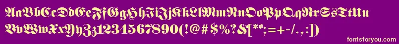 FanfarbRegular Font – Yellow Fonts on Purple Background