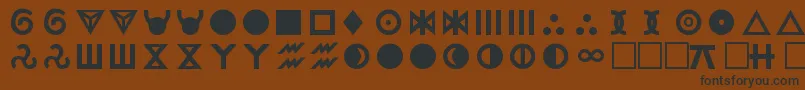 RRegular-Schriftart – Schwarze Schriften auf braunem Hintergrund