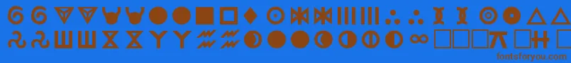 RRegular Font – Brown Fonts on Blue Background