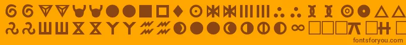 Fonte RRegular – fontes marrons em um fundo laranja