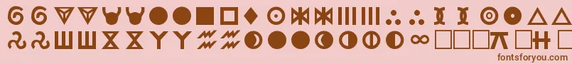 フォントRRegular – ピンクの背景に茶色のフォント