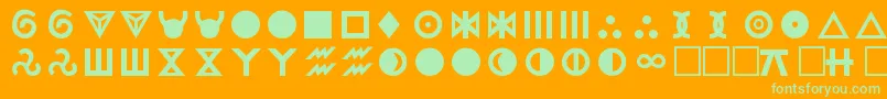 RRegular Font – Green Fonts on Orange Background