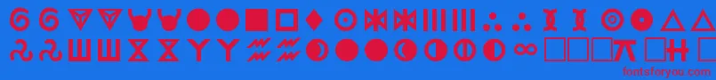 RRegular-fontti – punaiset fontit sinisellä taustalla