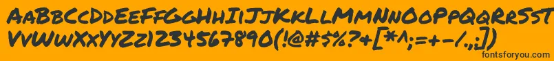 Permanentmarker-Schriftart – Schwarze Schriften auf orangefarbenem Hintergrund