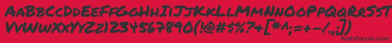 Permanentmarker Font – Black Fonts on Red Background