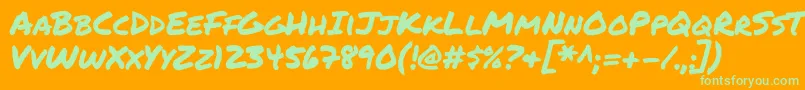 Permanentmarker Font – Green Fonts on Orange Background