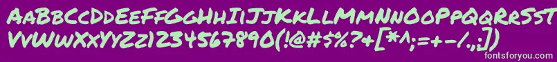 Permanentmarker Font – Green Fonts on Purple Background