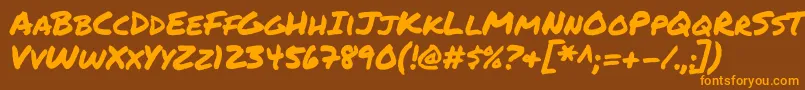 Permanentmarker Font – Orange Fonts on Brown Background