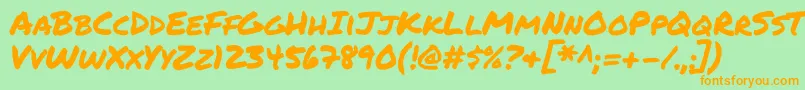 Permanentmarker Font – Orange Fonts on Green Background