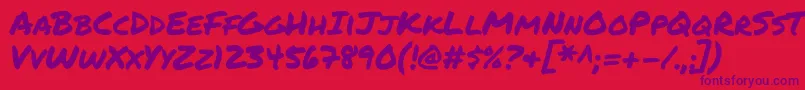 Permanentmarker Font – Purple Fonts on Red Background