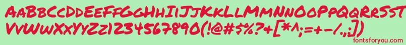 Permanentmarker Font – Red Fonts on Green Background