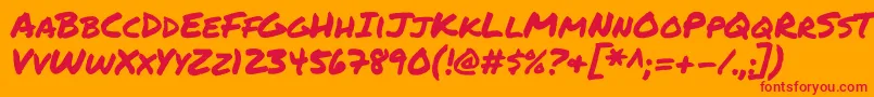 Permanentmarker Font – Red Fonts on Orange Background