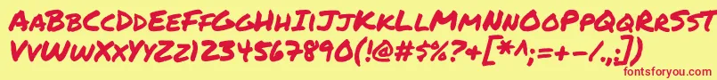 Permanentmarker Font – Red Fonts on Yellow Background