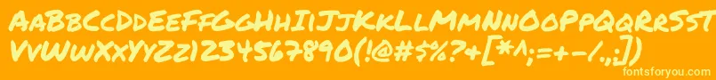 Permanentmarker Font – Yellow Fonts on Orange Background