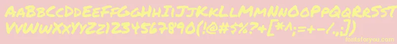 Permanentmarker Font – Yellow Fonts on Pink Background