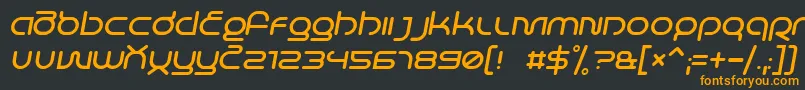 フォントLifeInSpaceItalic – 黒い背景にオレンジの文字