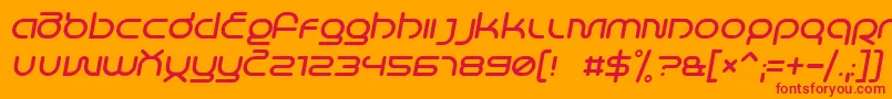 LifeInSpaceItalic Font – Red Fonts on Orange Background